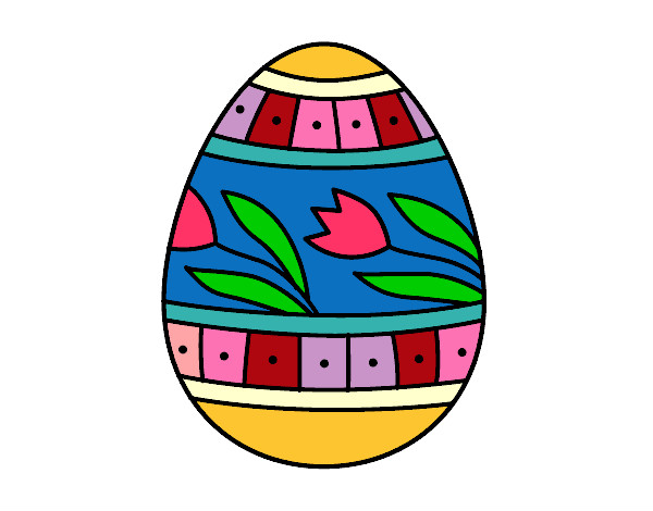 Dibujo Huevo de Pascua con tulipanes pintado por guadaluz