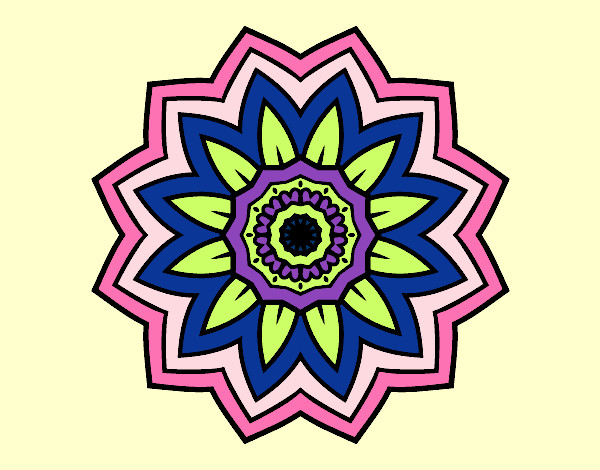 Dibujo Mandala flor de girasol pintado por Diamond
