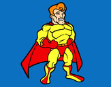 Dibujo Superhéroe musculado pintado por kikass