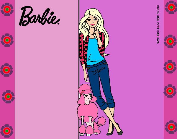 Dibujo Barbie con cazadora de cuadros pintado por dianita12