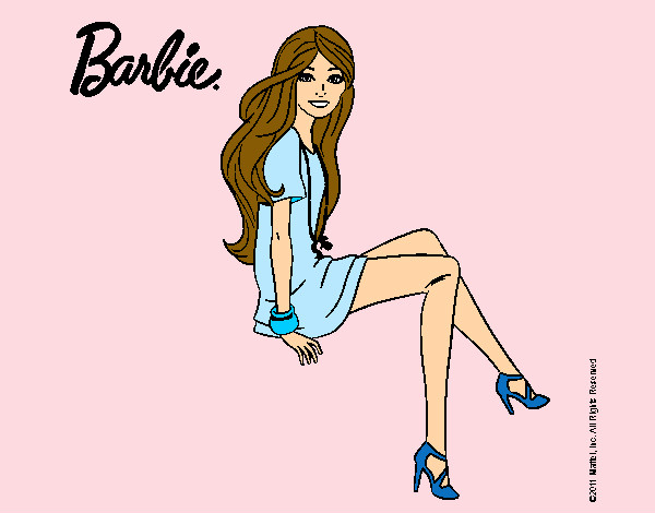 Dibujo Barbie sentada pintado por Diamond