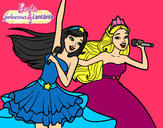 Dibujo Barbie y la princesa cantando pintado por Diamond