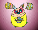 Dibujo Conejito de Pascua con ojos saltones pintado por Mariadelca