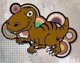 Dibujo Dinosaurio velociraptor pintado por saban