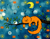 Dibujo El gato y la luna pintado por Lovecat