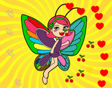 Dibujo Hada mariposa contenta pintado por miley15