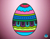 Dibujo Huevo de Pascua blanco y negro pintado por rodi