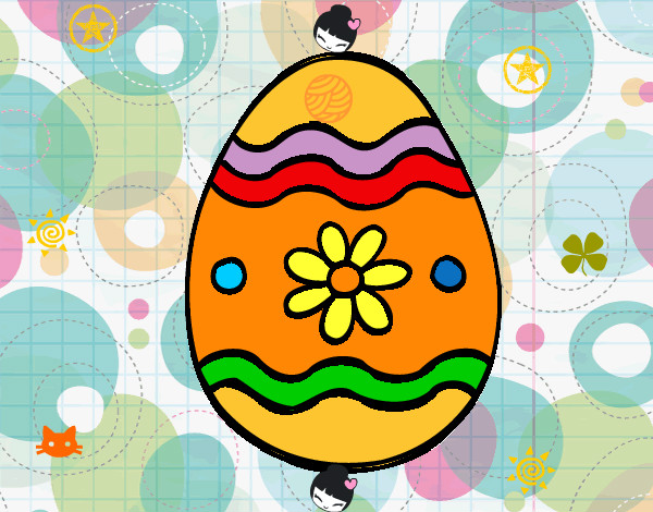 Dibujo Huevo de Pascua margarita pintado por rodi