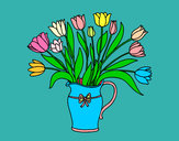 Dibujo Jarrón de tulipanes pintado por Mariadelca