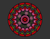 Dibujo Mandala creciente pintado por blanca