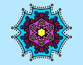 Dibujo Mandala flor simétrica pintado por Diamond