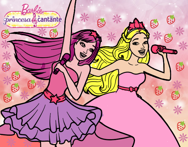 Barbie y la princesa cantando