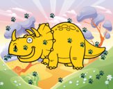 Dibujo Dino Triceratops pintado por tilditus