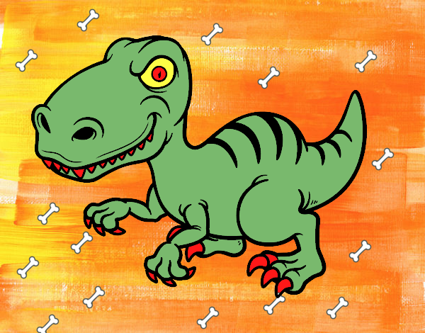 Dibujo Dinosaurio velociraptor pintado por tilditus