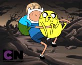 Finn y Jake abrazados