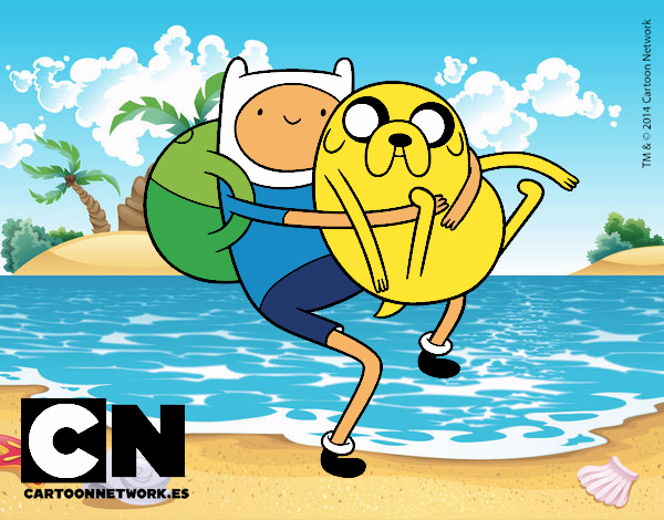 Finn y Jake abrazados