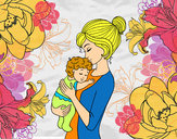 Dibujo Madre cogiendo al bebé pintado por martinezna