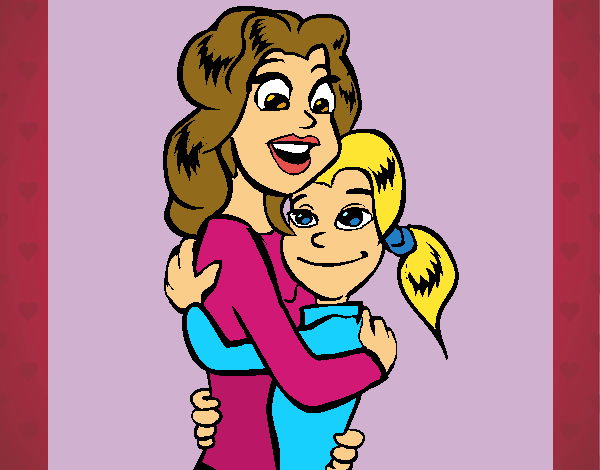 Dibujo Madre e hija abrazadas pintado por Diamond