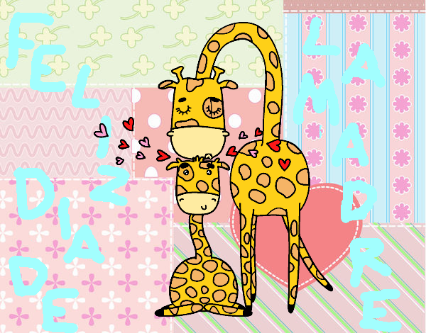 Dibujo Mamá jirafa pintado por georgina1