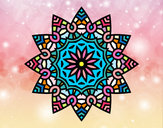 Dibujo Mandala estrella floral pintado por queyla