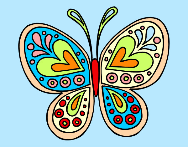 Dibujo Mandala mariposa pintado por Mariadelca