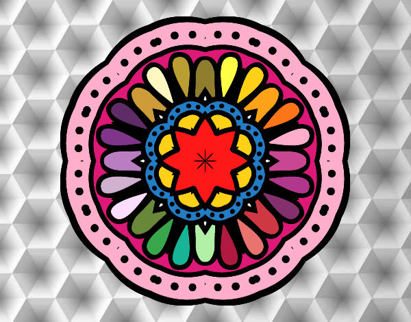 Dibujo Mandala mosaico pintado por Diamond
