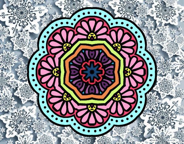 Dibujo Mandala mosaico modernista pintado por Diamond