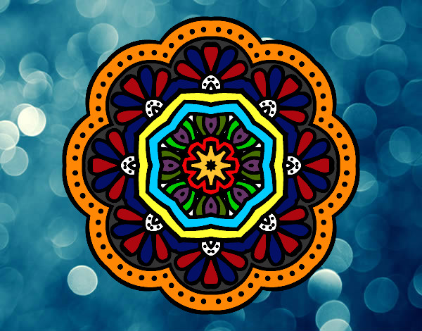 Dibujo Mandala mosaico modernista pintado por Galexizz