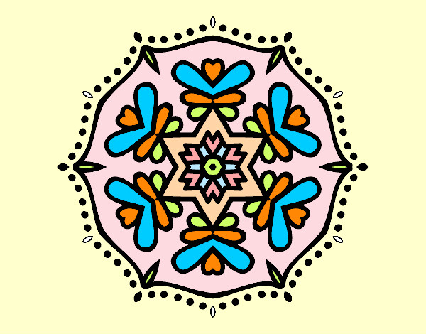 Dibujo Mandala simétrica pintado por Mariadelca