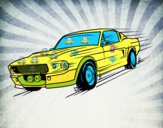 Dibujo Mustang retro pintado por SinaiV