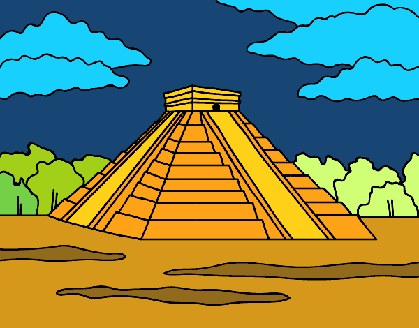 Dibujo Pirámide de Chichén Itzá pintado por tilditus