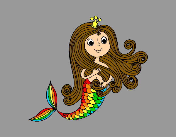 Dibujo Princesa sirena pintado por Diamond