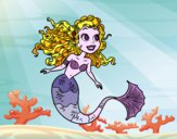 Dibujo Sirena manga pintado por queyla