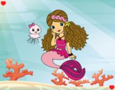 Dibujo Sirena y medusa pintado por Diamond