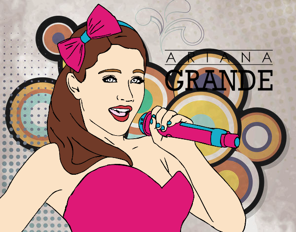 Dibujo Ariana Grande cantando pintado por dianita12