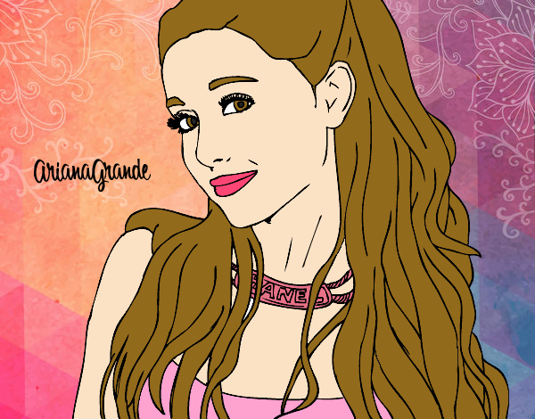 Dibujo Ariana Grande con collar pintado por Diamond