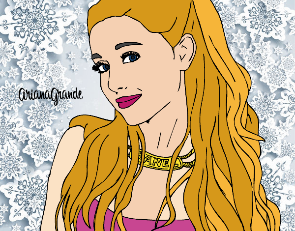 Dibujo Ariana Grande con collar pintado por miley15