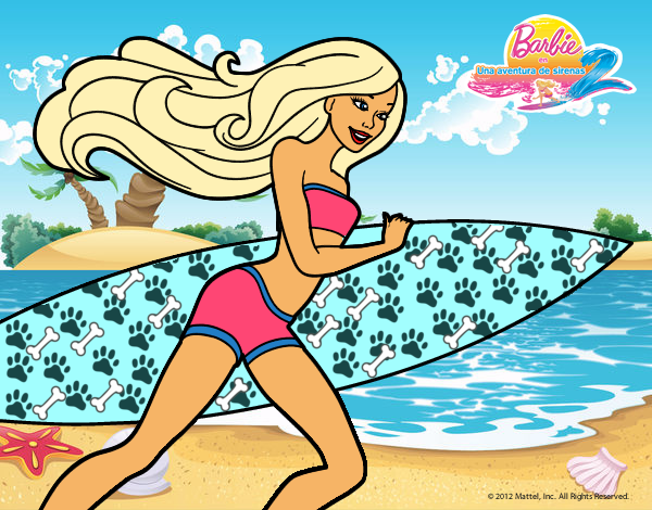 Barbie corre al agua