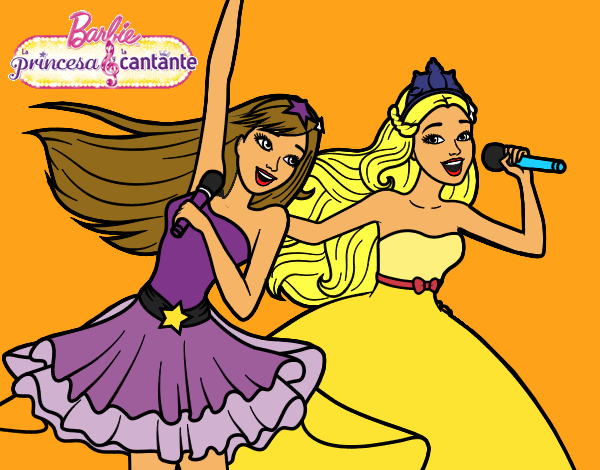 Barbie y la princesa cantando