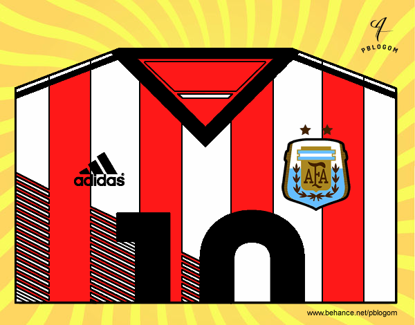 Dibujo Camiseta del mundial de fútbol 2014 de Argentina pintado por tilditus