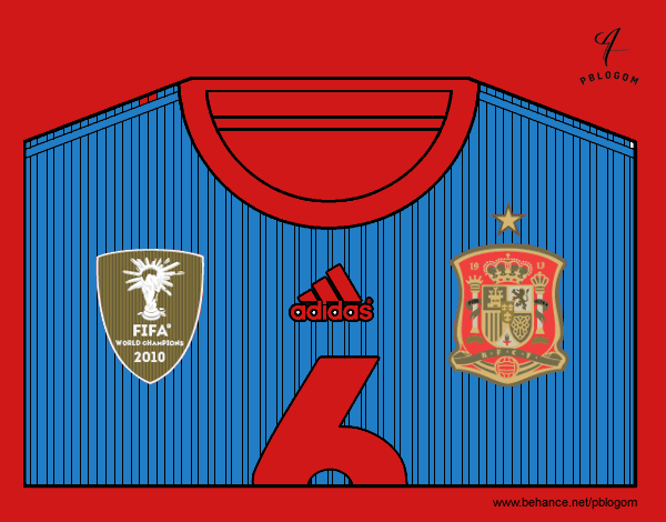 Camiseta del mundial de fútbol 2014 de España