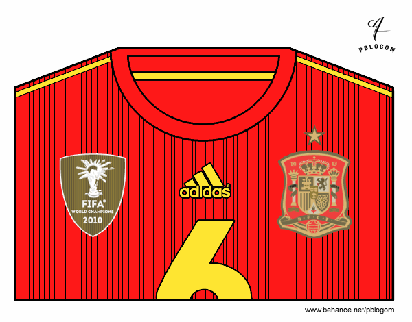 Camiseta del mundial de fútbol 2014 de España