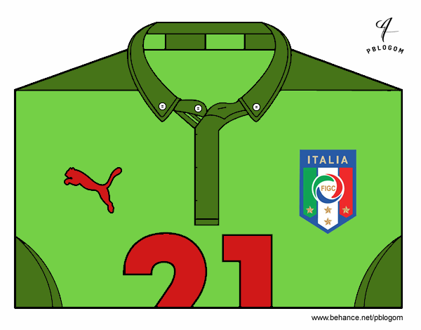 Camiseta del mundial de fútbol 2014 de Italia