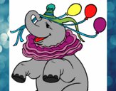 Dibujo Elefante con 3 globos pintado por marfor