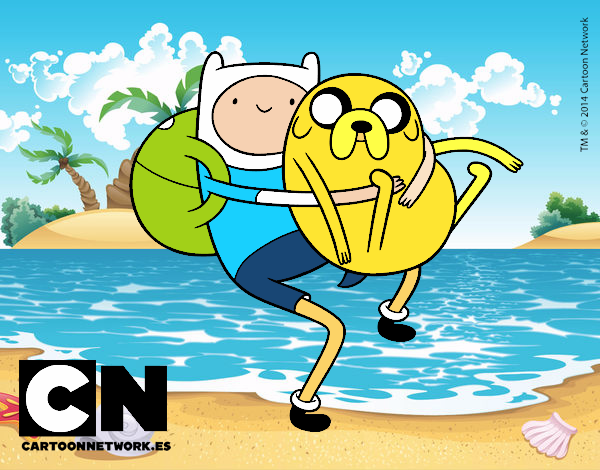 Finn y Jake abrazados