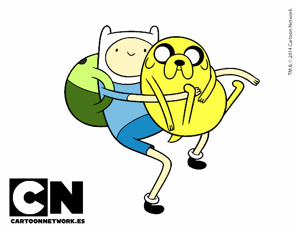 Finn y Jake abrazados