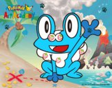 Froakie saludando