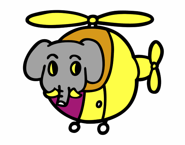 Helióptero con elefante