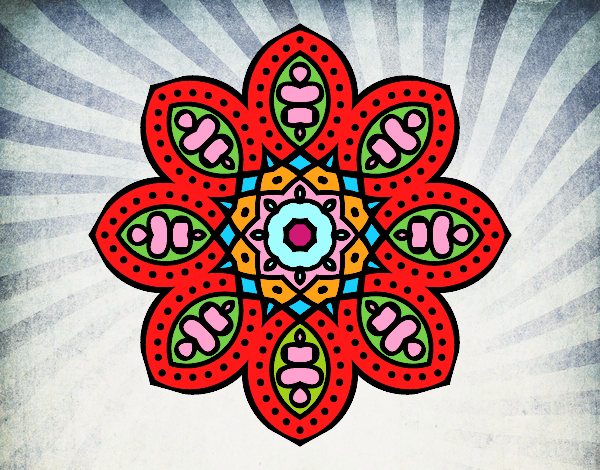 Dibujo Mandala de inspiración árabe pintado por tilditus