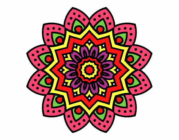 Dibujo Mandala flor natural pintado por rosicler